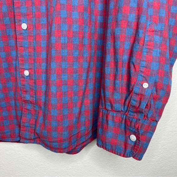 J. Crew Red & Blue Buffalo Check Plaid Slim Fit Long Sleeve Button Down Shirt XL - Picture 4 of 12